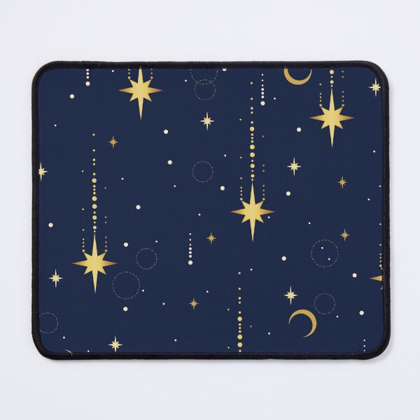 Item preview, Elegant Celestial Gold Stars & Crescent Moon Pattern | Midnight Blue Seamless Cosmic Design designed and sold by RJACreative.