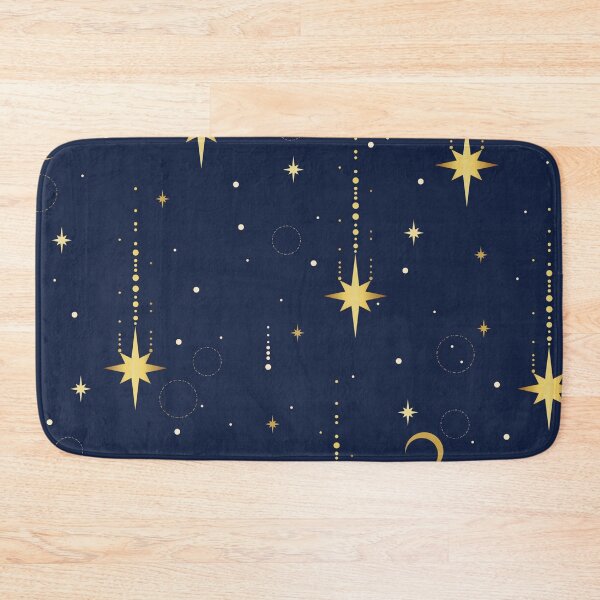 Item preview, Elegant Celestial Gold Stars & Crescent Moon Pattern | Midnight Blue Seamless Cosmic Design designed and sold by RJACreative.
