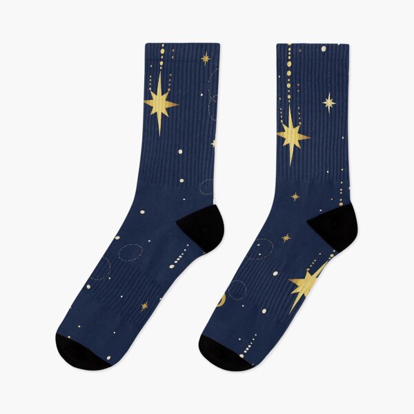 Item preview, Elegant Celestial Gold Stars & Crescent Moon Pattern | Midnight Blue Seamless Cosmic Design designed and sold by RJACreative.
