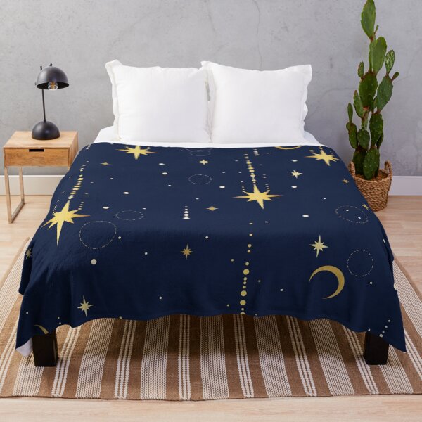 Item preview, Elegant Celestial Gold Stars & Crescent Moon Pattern | Midnight Blue Seamless Cosmic Design designed and sold by RJACreative.