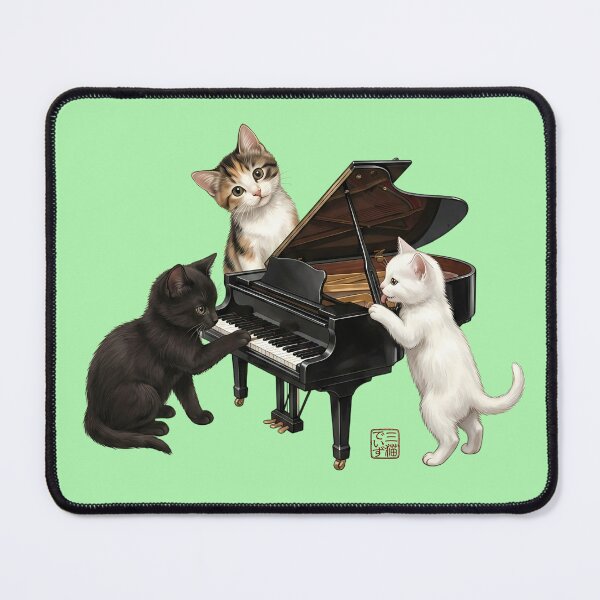 Item preview, Cute Grand Piano and Triplet Cats designed and sold by JapanekoGallery.