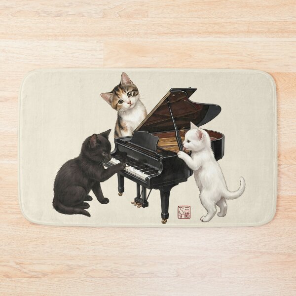 Item preview, Cute Grand Piano and Triplet Cats designed and sold by JapanekoGallery.