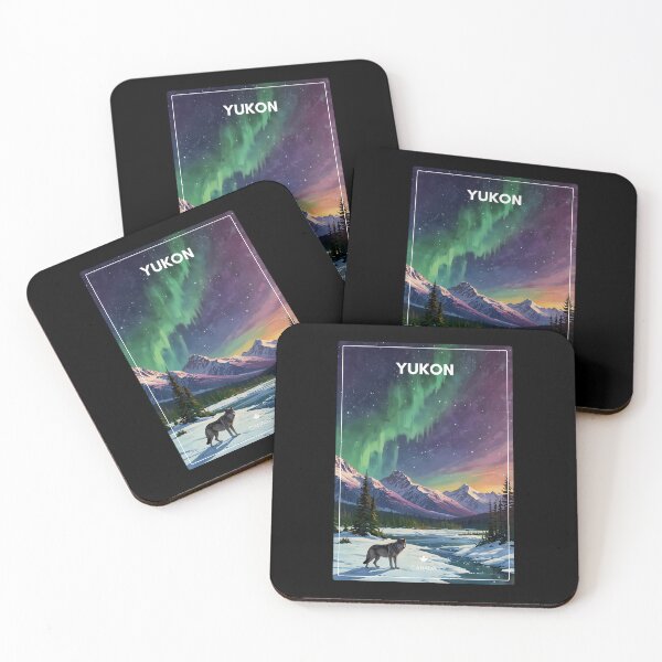 Item preview, Yukon Wolf Northern Lights Snowy River - Canada Souvenir designed and sold by twentytwo ART souvenir designs.