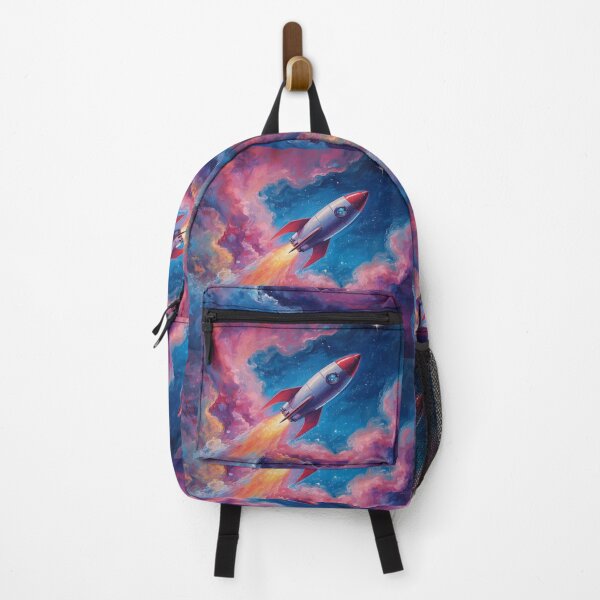 Item preview, Retro Space Rocket in a distant Pink Nebula  designed and sold by EschatonGarden.