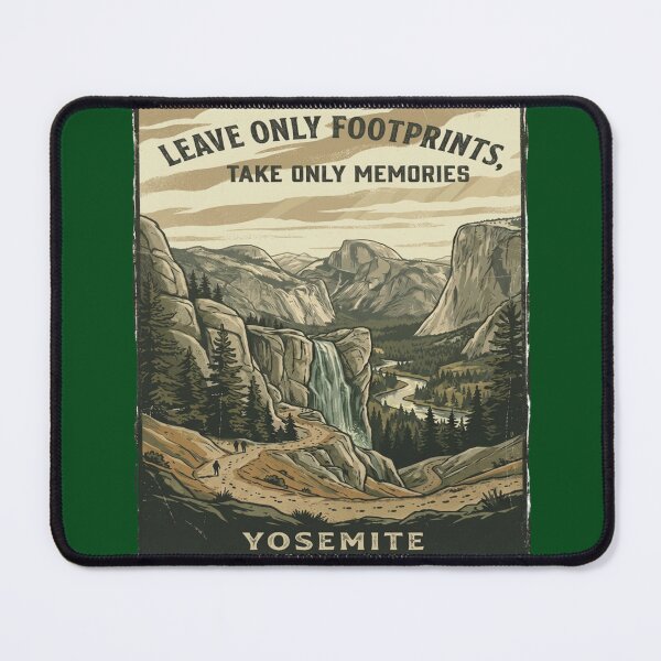 Item preview, Leave Only Footprints Yosemite National Park — Take Only Memories Conservation Poster Art designed and sold by MālamaThreads.