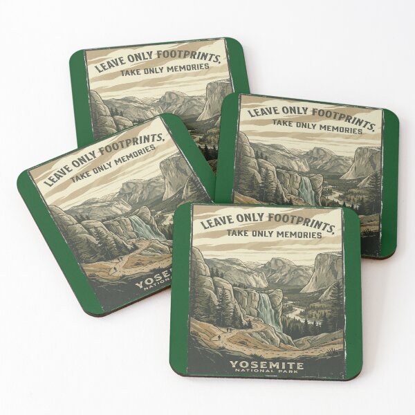 Item preview, Leave Only Footprints Yosemite National Park — Take Only Memories Conservation Poster Art designed and sold by MālamaThreads.