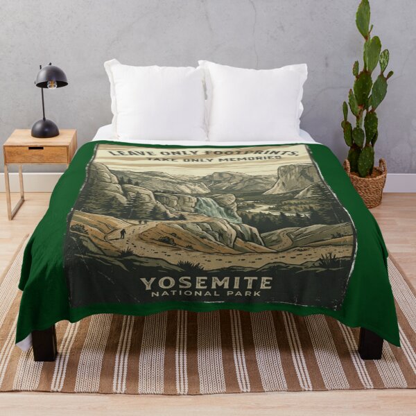 Item preview, Leave Only Footprints Yosemite National Park — Take Only Memories Conservation Poster Art designed and sold by MālamaThreads.