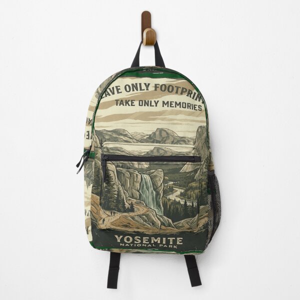 Item preview, Leave Only Footprints Yosemite National Park — Take Only Memories Conservation Poster Art designed and sold by MālamaThreads.
