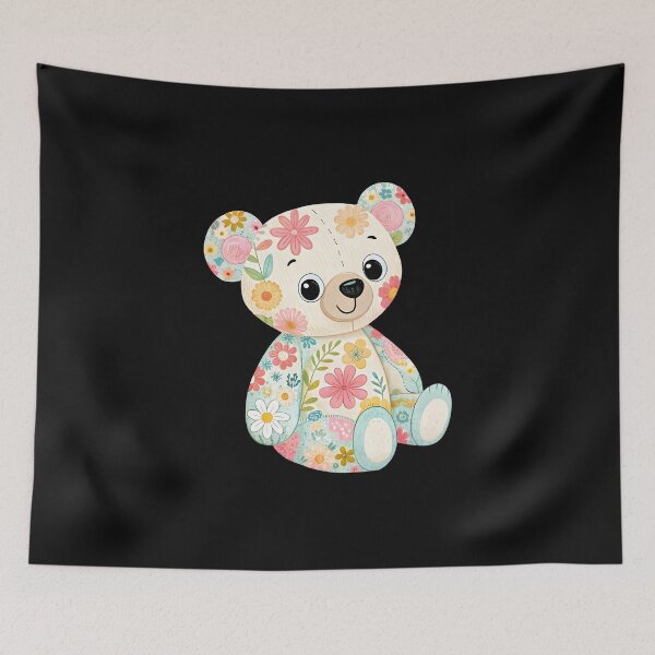 Item preview, Lovely floral teddy bear designed and sold by trendspatterns.