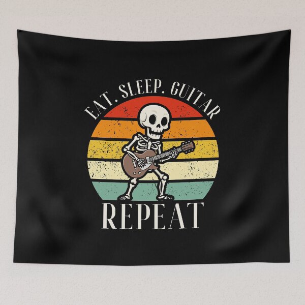 Item preview, Eat. Sleep. Guitar. Repeat Skeleton Design designed and sold by OldSkullDesigns.