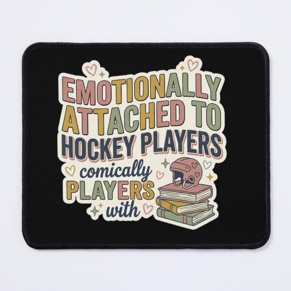 Item preview, Emotionally Attached To Fictional Hockey Players Cute Retro Bookish. designed and sold by  BreedCraft Studio.