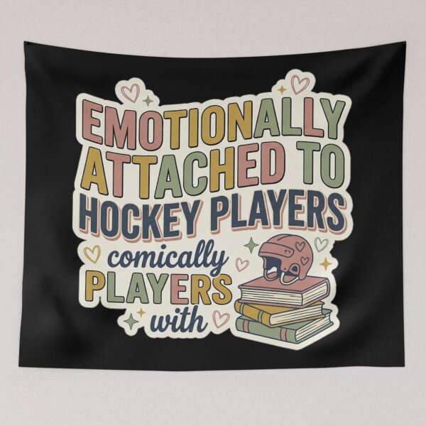 Item preview, Emotionally Attached To Fictional Hockey Players Cute Retro Bookish. designed and sold by  BreedCraft Studio.