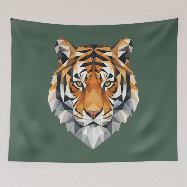 Item preview, Geometric Low Poly Tiger Head Art designed and sold by the-TeeSpark.