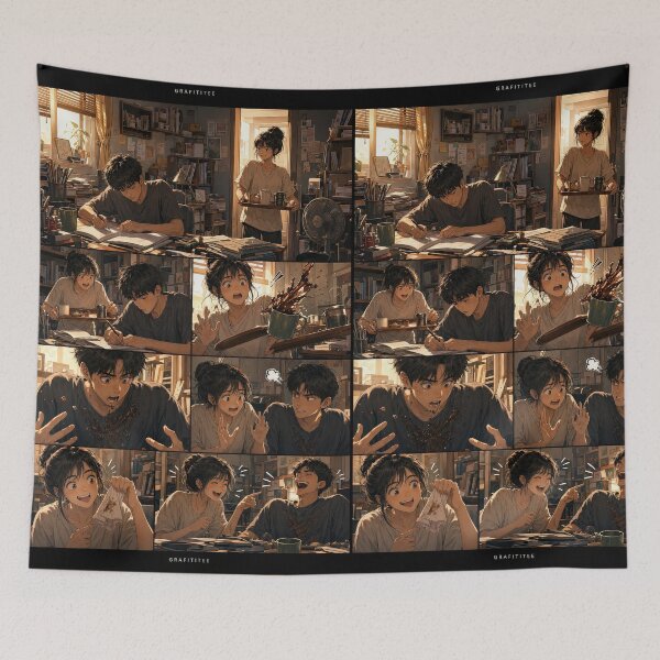 Item preview, Student Life Cozy Reading Room Comic Print designed and sold by Grafititee.