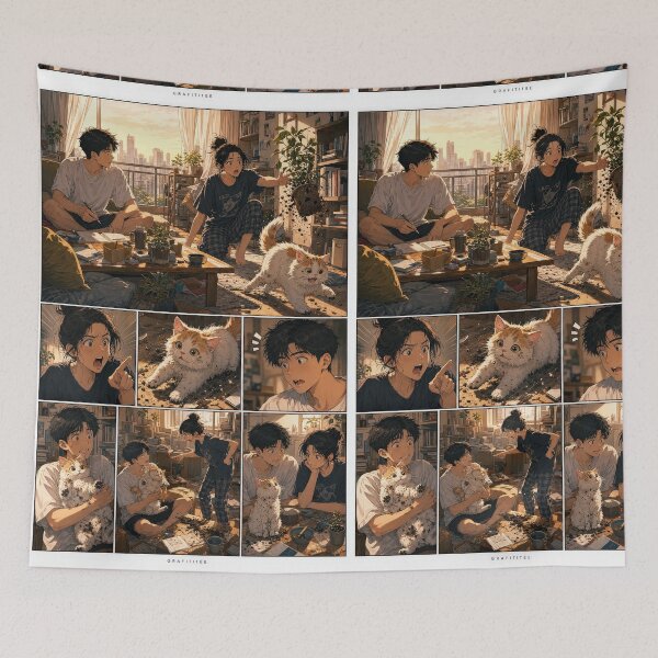 Item preview, Student Life Cozy Reading Room Comic Print designed and sold by Grafititee.