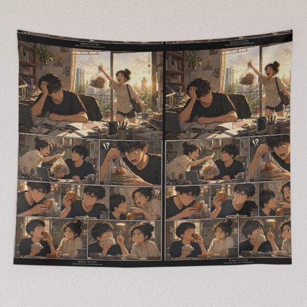 Item preview, Student Life Cozy Reading Room Comic Print designed and sold by Grafititee.