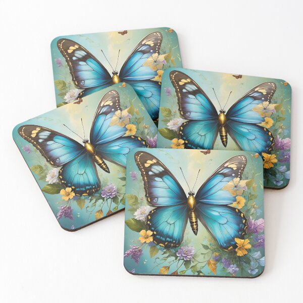 Item preview, Majestic Blue Butterfly and Wildflowers designed and sold by NeyhineAngelionShop.