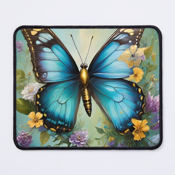 Item preview, Majestic Blue Butterfly and Wildflowers designed and sold by NeyhineAngelionShop.
