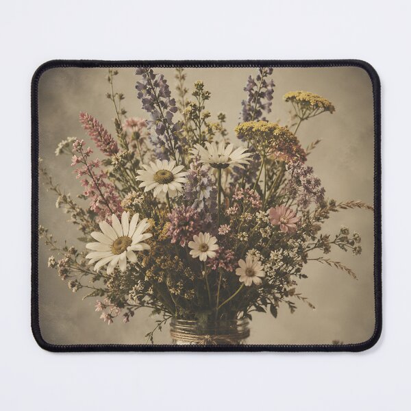 Item preview, Vintage Wildflower Bouquet in Antique Sepia  designed and sold by ChubbyGoong.
