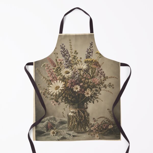 Item preview, Vintage Wildflower Bouquet in Antique Sepia  designed and sold by ChubbyGoong.