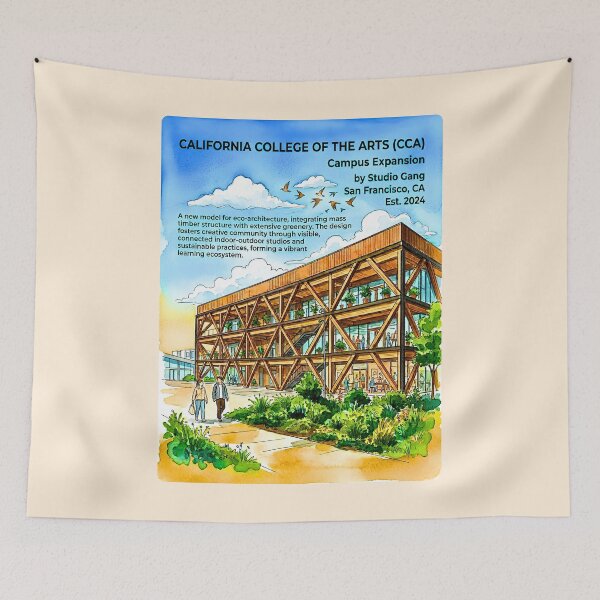 Item preview, California College of the Arts Campus Expansion Architectural Watercolor designed and sold by EvergreenPark - Tee Studio.