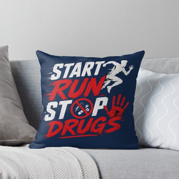 Aperçu de l'œuvre T-shirt de sensibilisation antidrogue « Start Run Stop Drugs » créée et vendue par CoolGTees.