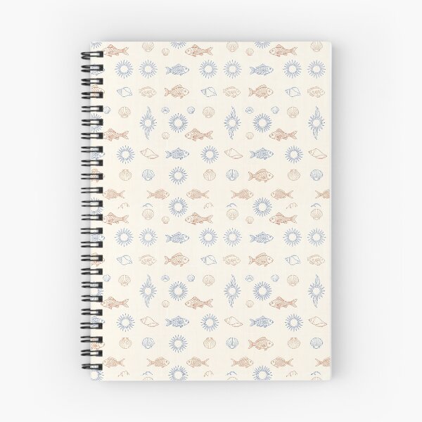 Item preview, Minimalist Blue and Brown Sea Life Pattern designed and sold by SplashTastic.