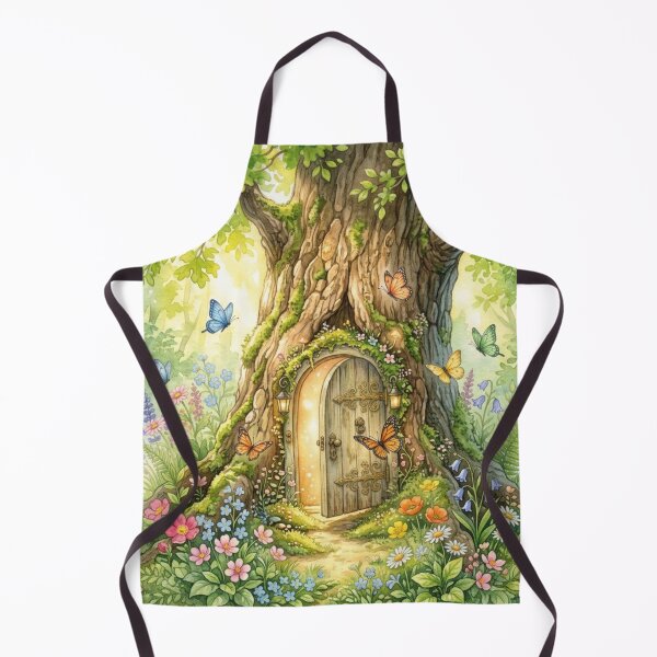 Item preview, Summer Fairy Door Watercolor Cottagecore Art designed and sold by CalmCapy Co.