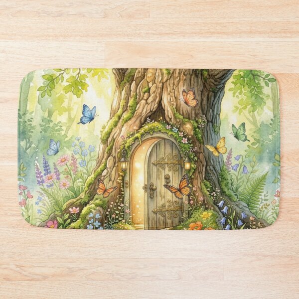Item preview, Summer Fairy Door Watercolor Cottagecore Art designed and sold by CalmCapy Co.
