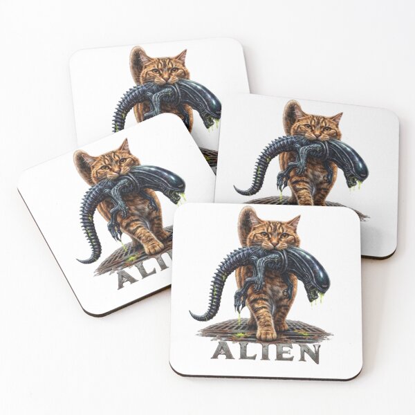 Item preview, Alien The Short Version Cat Shirt – Sci-Fi Horror Parody Graphic Tee - Cat Carrying a Xenomorph – Funny Alien Sci-Fi Parody Pet Art designed and sold by RaresS.