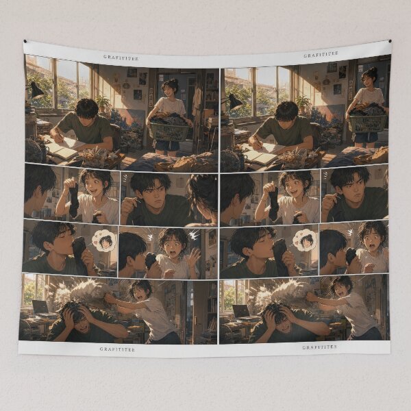 Item preview, Student Life Cozy Reading Room Comic Print designed and sold by Grafititee.