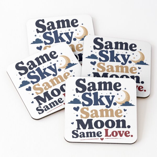 Item preview, Same Sky Same Moon Same Love | Romantic Typography T-Shirt Design designed and sold by Lovestickerco.
