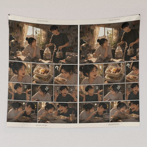 Item preview, Student Life Cozy Reading Room Comic Print designed and sold by Grafititee.
