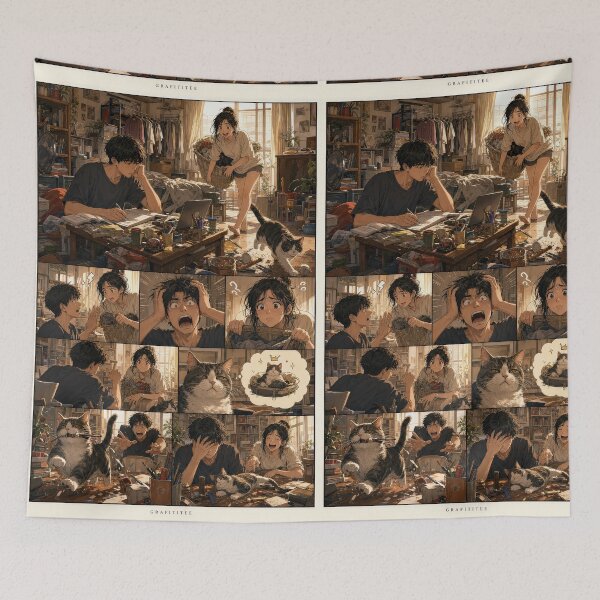 Item preview, Student Life Cozy Reading Room Comic Print designed and sold by Grafititee.