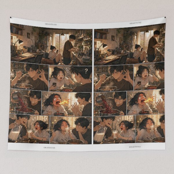 Item preview, Student Life Cozy Reading Room Comic Print designed and sold by Grafititee.