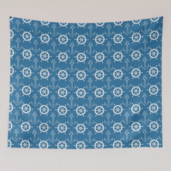 Item preview, Nautical Ship Wheel and Boat Anchor  designed and sold by lesrubadesigns.