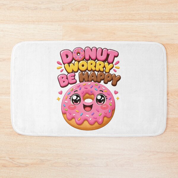 Item preview, Donut Worry Be Happy Cute Kawaii Donut designed and sold by BoosterShop.