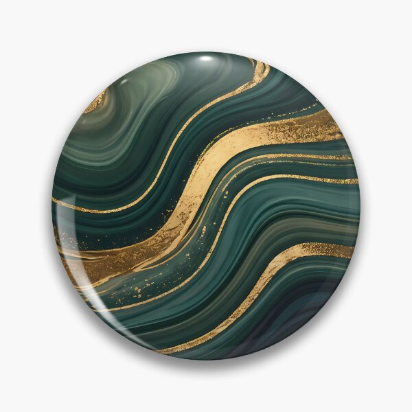 Item preview, Luxury Emerald Green and Gold Liquid Marble Wave Abstract Art designed and sold by BCW.