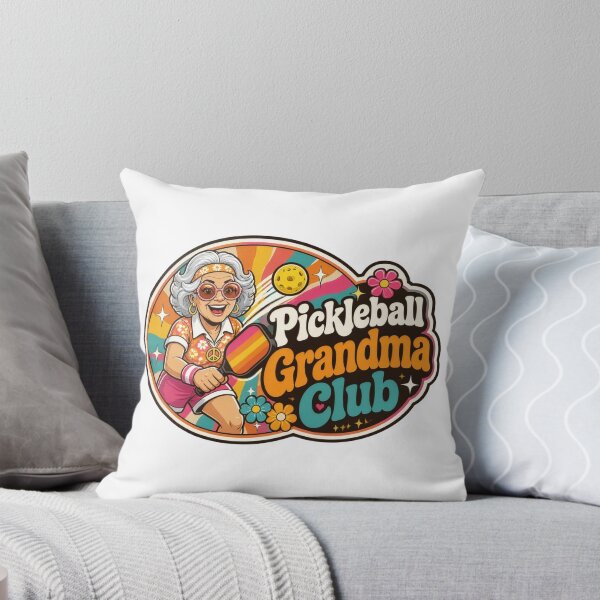 Item preview, Pickleball Grandma Club Retro 70s Groovy Badge T-Shirt - Energetic Grandma Pickleball Alternative titles designed and sold by The Curio Cabinet.