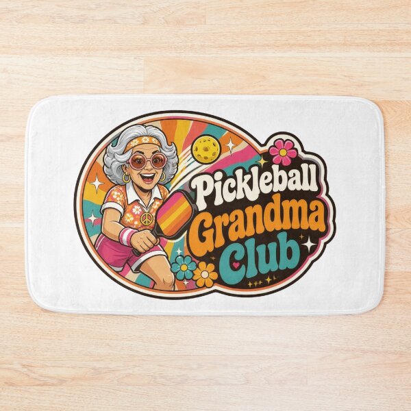Item preview, Pickleball Grandma Club Retro 70s Groovy Badge T-Shirt - Energetic Grandma Pickleball Alternative titles designed and sold by The Curio Cabinet.