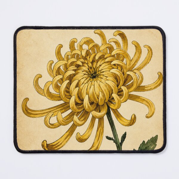 Item preview, Vintage Yellow Spider Chrysanthemum Illustration - Antique Botanical Flower Art designed and sold by Darlin8888.