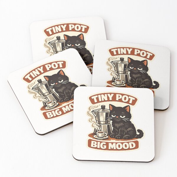 Item preview, Tiny Pot Big Mood Moka Cat designed and sold by Concrete Coffee Studio.