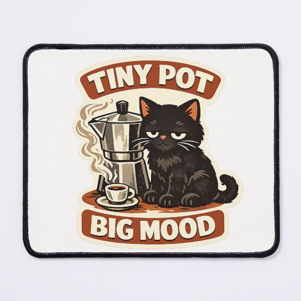 Item preview, Tiny Pot Big Mood Moka Cat designed and sold by Concrete Coffee Studio.