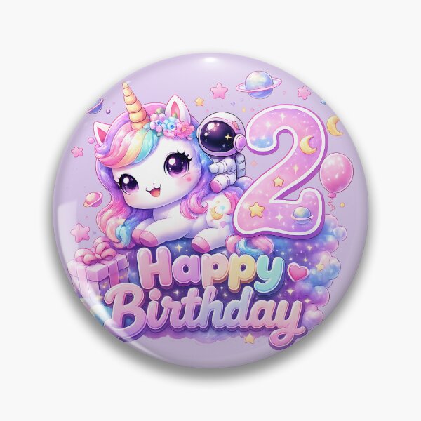 Item preview, Cute Unicorn Astronaut Happy 2nd Birthday Space Fantasy designed and sold by aleano2026.