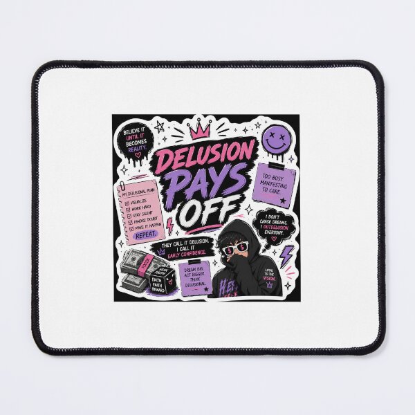 Item preview, Delusion Pays Off | Manifest It Until It Happens Sticker designed and sold by Ananyamalik12.