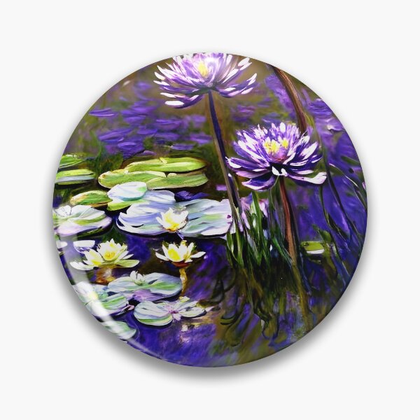 Item preview, Water Lilies and Agapanthus:  Impression of Blossoming Surfaces designed and sold by artdesignsnow.