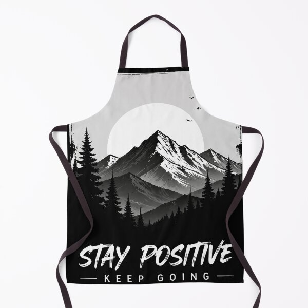 Item preview, Stay Positive Keep Going Mountain Adventure Motivational Nature T-Shirt | Minimal Black and White Wilderness Design designed and sold by NBT-NOVA.
