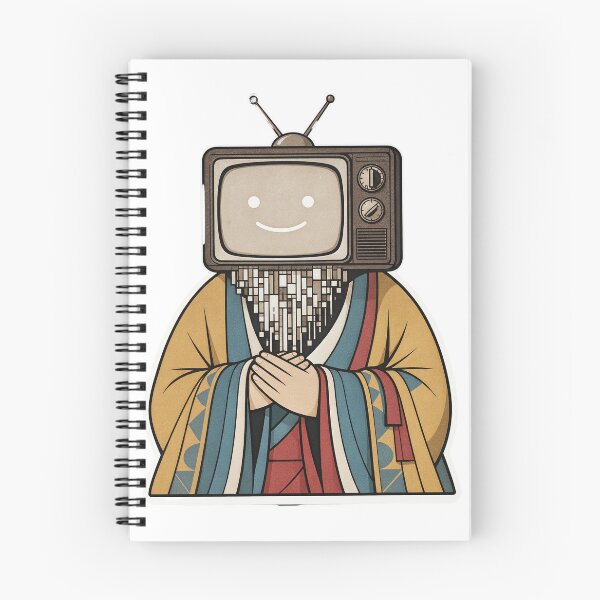 Aperçu de l'œuvre Kong Qiu Meets TV — Retro No-Philosophy Wisdom Character Sticker créée et vendue par monolithstudio.