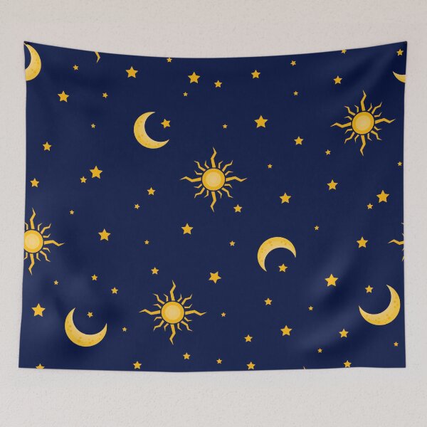 Item preview, Sun, Moon & Stars Seamless Pattern | Celestial Midnight Sky | Golden Cosmic Design designed and sold by RJACreative.