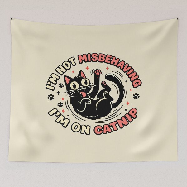 Item preview, I'm Not Misbehaving I'm On Catnip Funny Cat designed and sold by the-TeeSpark.